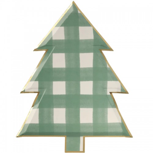 Pratos Natal Gingham Verde